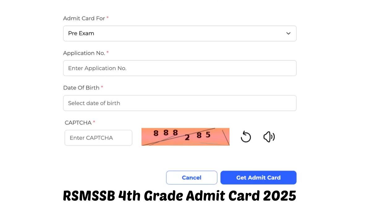RSMSSB 4th Grade Admit Card 2025: राजस्थान ग्रेड 4 एडमिट कार्ड rssb.rajasthan.gov.in पर जारी, ये रहा हॉल टिकट लिंक