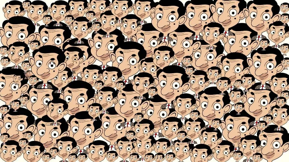Find the Hidden Character of Baby Gru Despicable Me among the Mr. Bean Optical Illusion