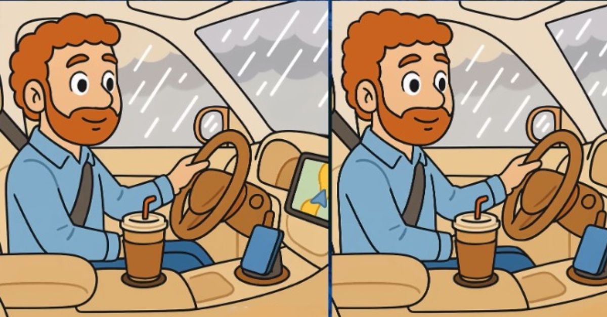 Spot the 3 Differences in Man Driving Car Beat the 47-Second Challenge!