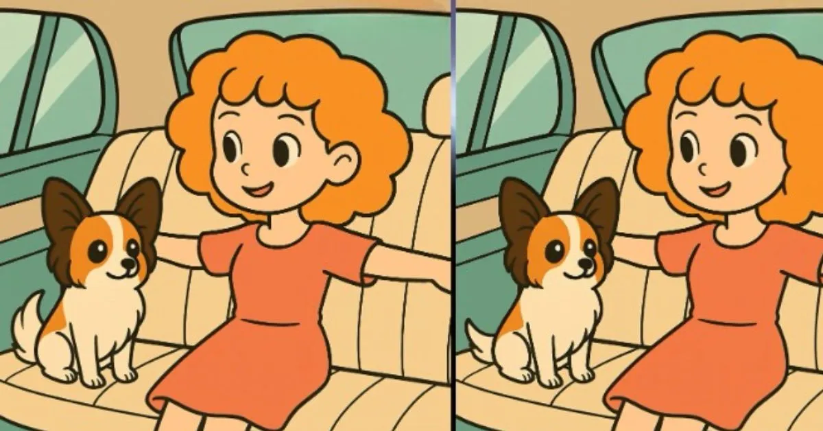 Spot 3 Differences in Girl Travelling With Her Dog