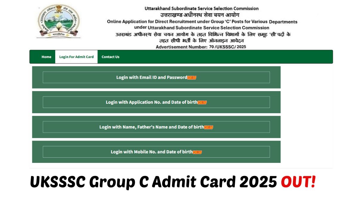 UKSSSC Group C Admit Card 2025 OUT: उत्तराखंड पटवारी, लेखपाल, VDO सहित अन्य पदों के लिए एडमिट कार्ड जारी, ये रहा हॉल टिकट Direct Link
