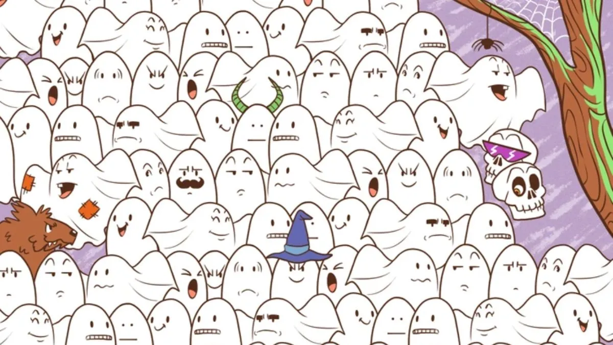 Spot the polar bear hidden among ghosts!