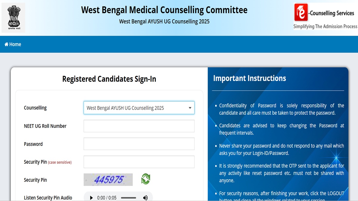 WB AYUSH UG Counselling 2025 Round 1 Allotment Result Today at wbmcc.nic.in
