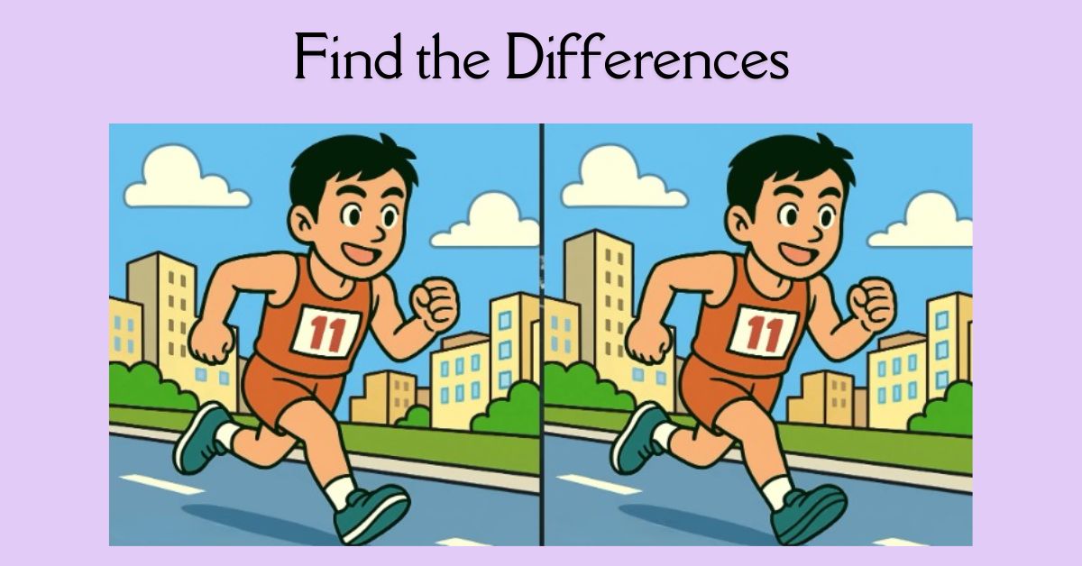 Spot the 3 Differences in Man Running a Marathon Beat the 63-Second Challenge!