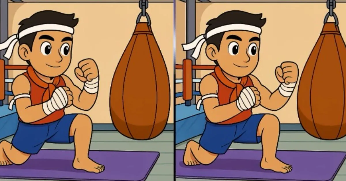 Find 3 Differences in Man Boxing With Punch Bag