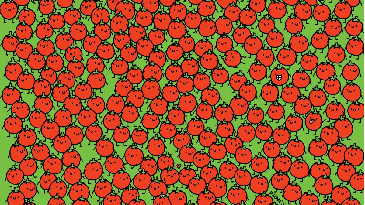 There Are 3 Apples Hiding Among Tomatoes! Do You Have 20/20 Vision To Spot Them All In 15 Seconds?