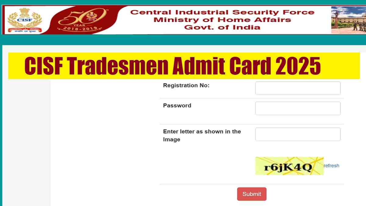 CISF Admit Card 2025 Out: Download CISF Tradesmen PET PST Admit Card PDF at cisfrectt.cisf.gov.in - Steps Here