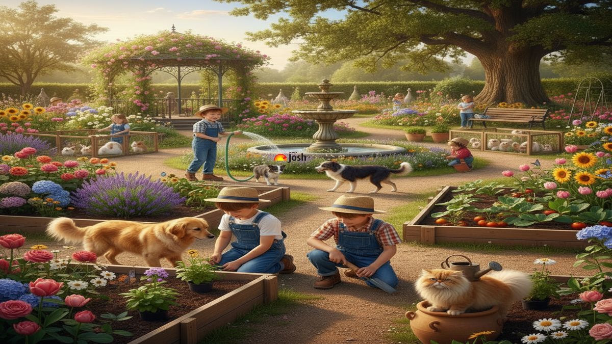 Can you find the Hidden Pigeon in this Beautiful Garden Scene Optical Illusion, Using Your Super-Vision Eye Skill?