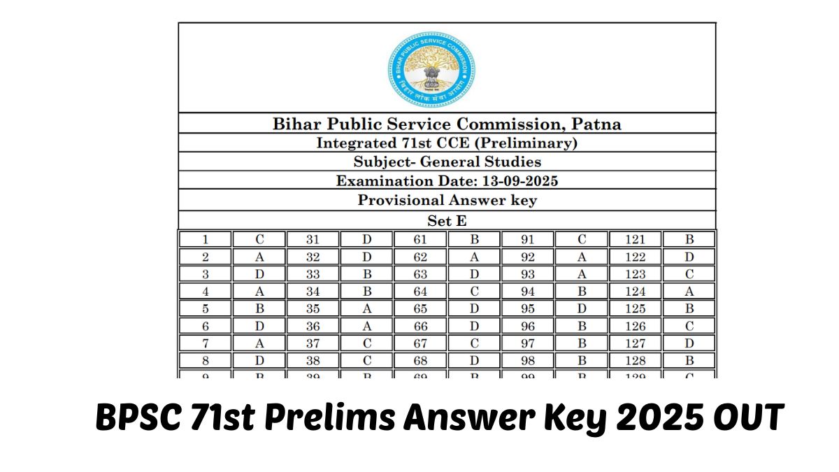 BPSC 71st Prelims Answer Key 2025 OUT: बीपीएससी 71वीं CCE प्रारंभिक परीक्षा उत्तर कुंजी जारी, ये रहा PDF डाउनलोड लिंक