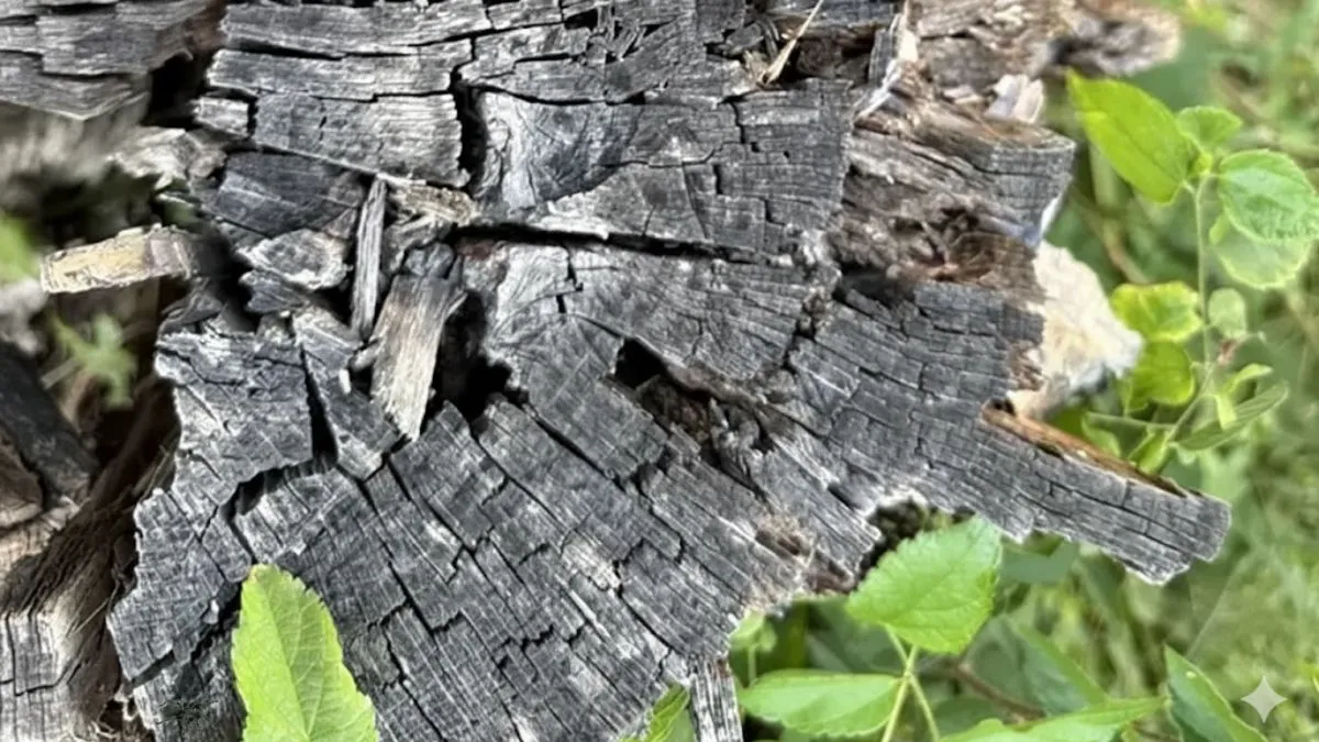 Locate the camouflage Hidden Spider in this Wooden Bark Optical Illusion