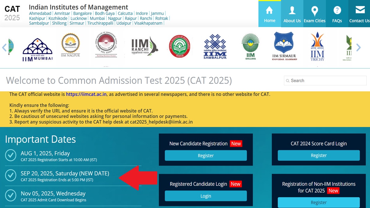 CAT 2025 Registration Close Today, Apply at iimcat.ac.in Until 5 PM