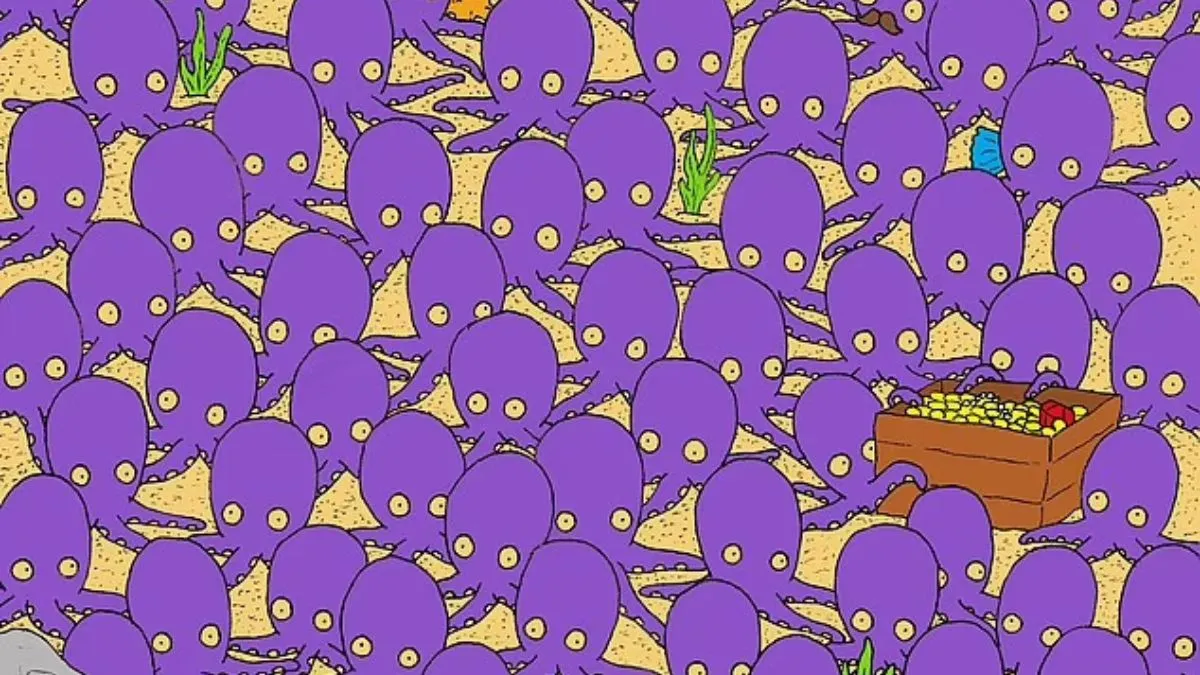 Find the fish swimming among the octopuses.