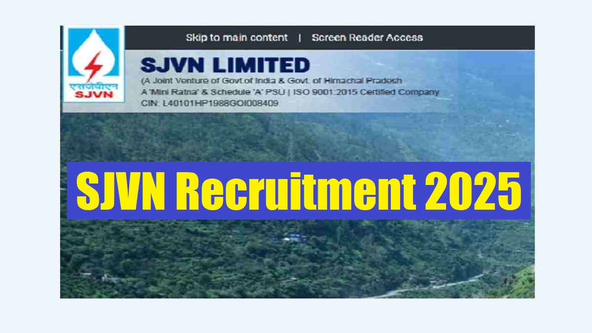 SJVN Recruitment 2025: Notification Released for Surveyor and other posts at sjvn.nic.in, Check Apply Online, Last Date, Eligibility and More