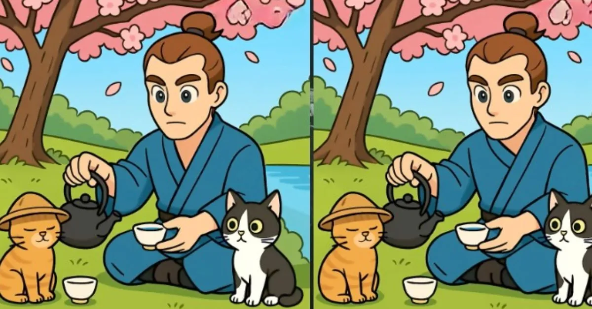 Find 3 Differences in Man Drinking Tea