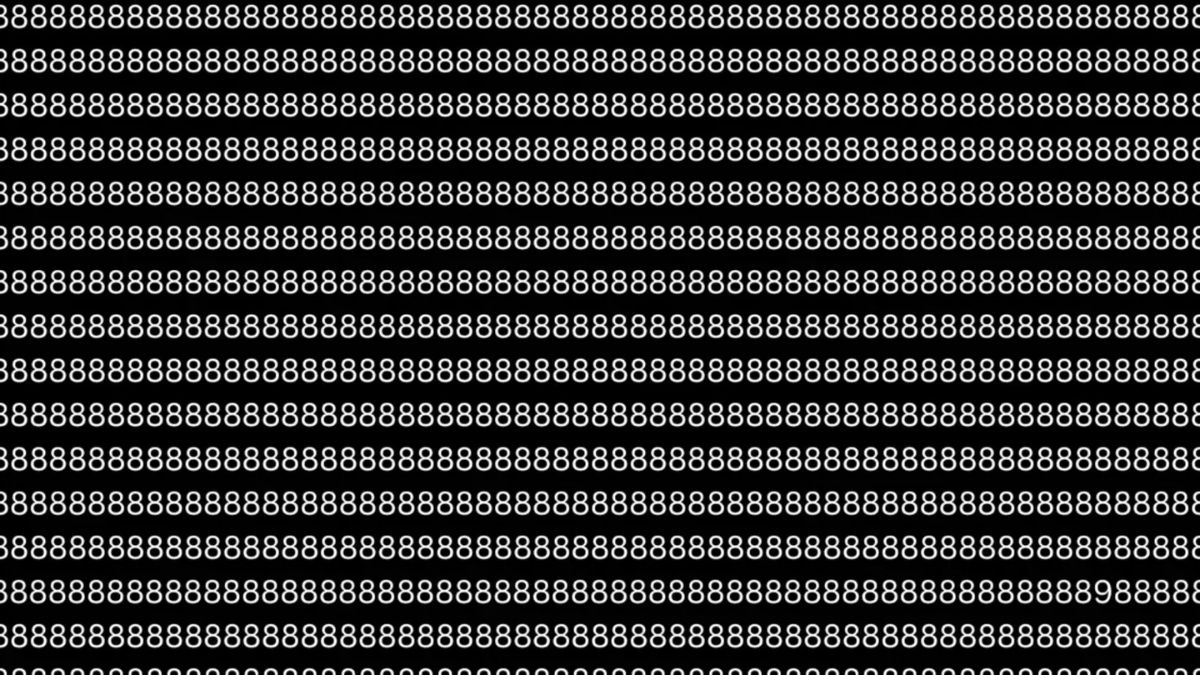 There Is A Number Hidden Among 8's! If You Possess Sherlock Level Detective Skills, Find It In 8 Seconds!