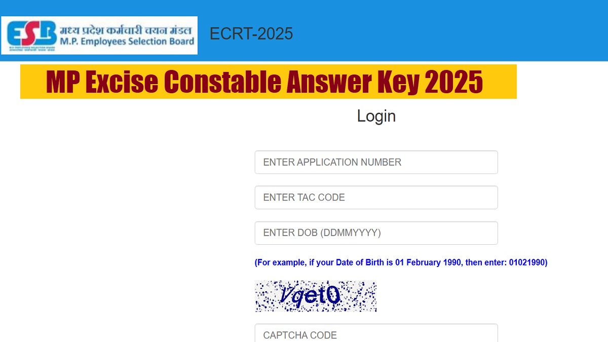 MP Excise Constable Answer Key 2025 Released at esb.mp.gov.in, Download PDF and Raise objections by Sept 25