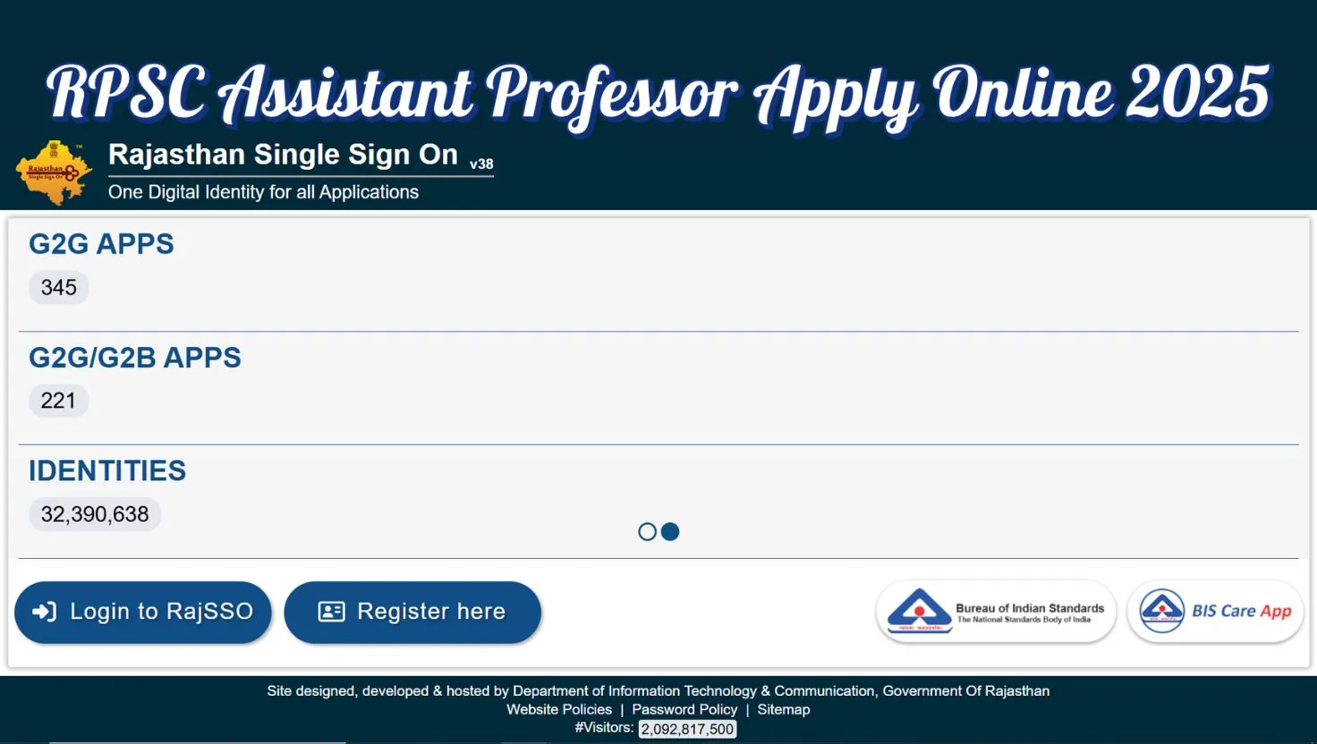 Apply Online for RPSC Assistant Professor Recruitment 2025