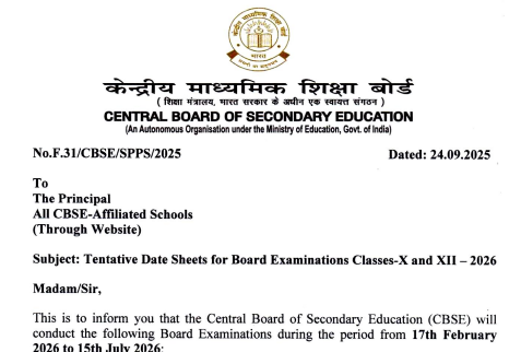 CBSE 12th Exam 2026 Tentative Schedule Out: Check Subject-wise Exam Datesheet Here