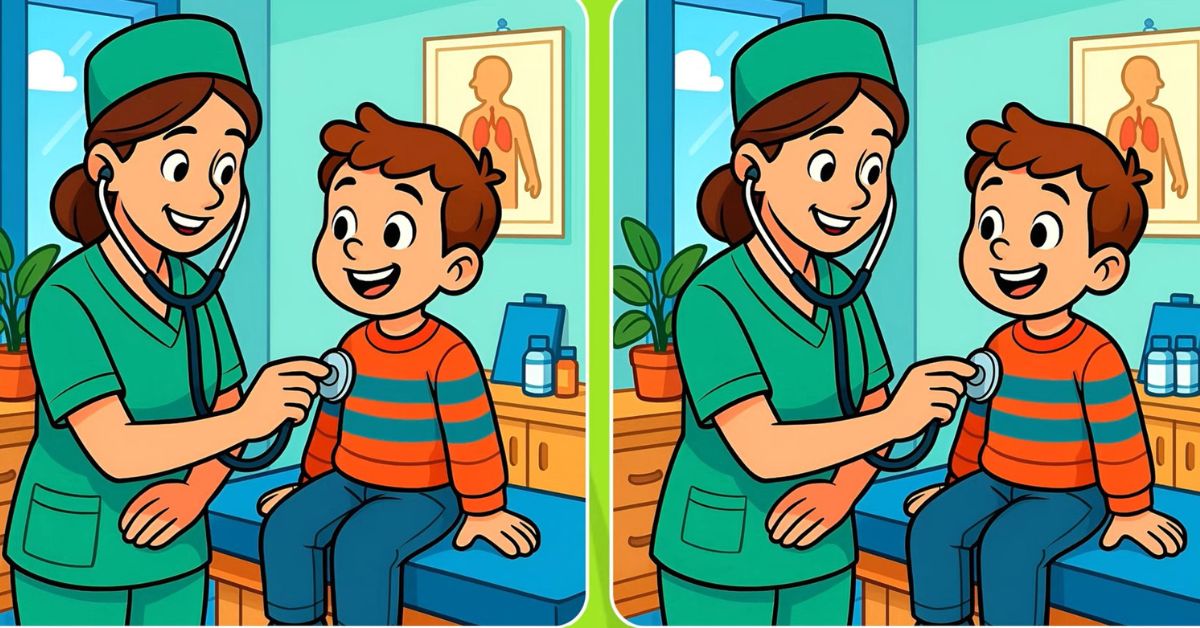 Spot the 3 Differences in Nurse Checking a Boy Beat the 31-Second Challenge!