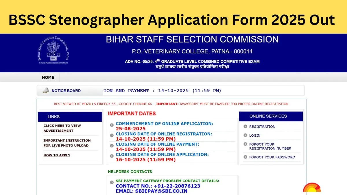 BSSC Stenographer Vacancy 2025