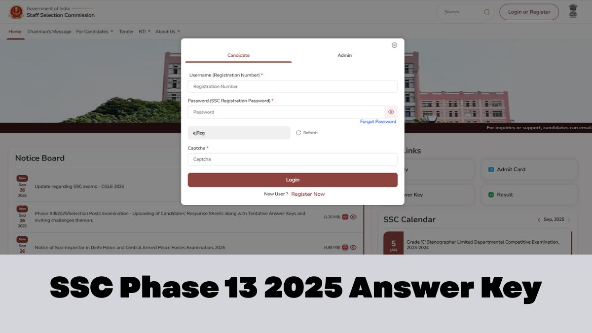 SSC Phase 13 Answer Key 2025: एसएससी सिलेक्शन फेज 13 आंसर-की ssc.gov.in पर जारी, डाउनलोड करें PDF