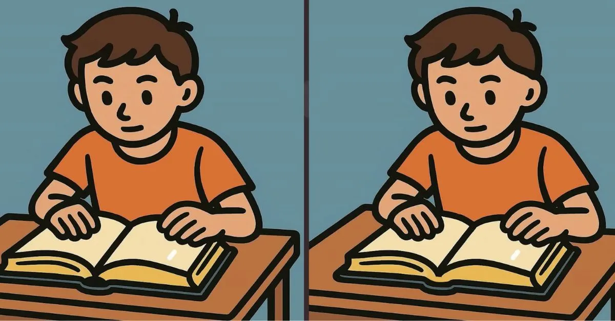 Find 3 Differences in Boy Studying