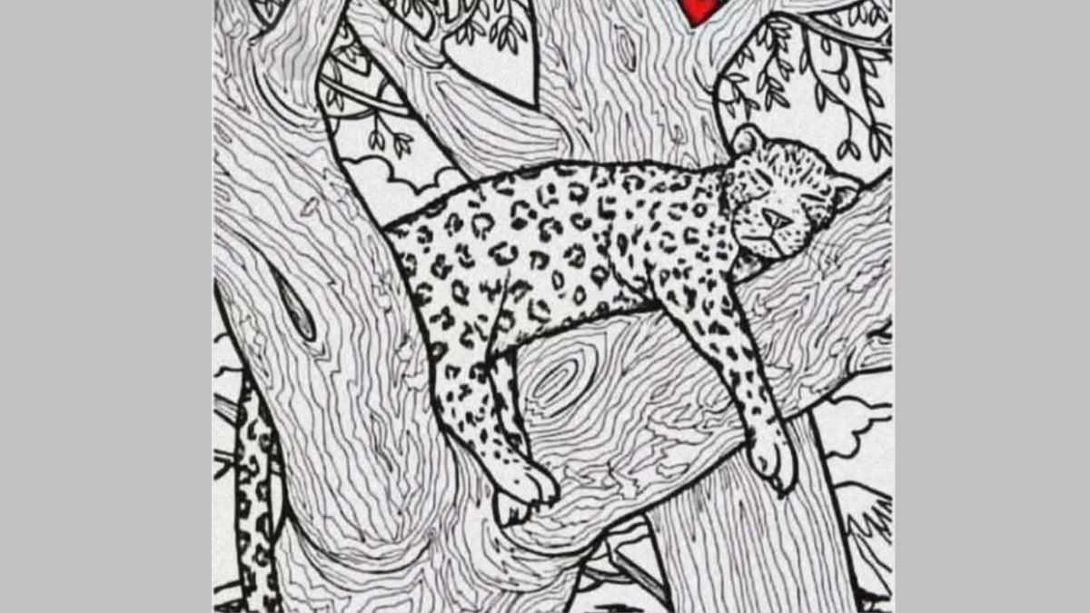 Only 3 out of 100 can use their Ultra-HD Vision to find the Hidden Fish in this Optical Illusion of a Sleeping Leopard on the Tree
