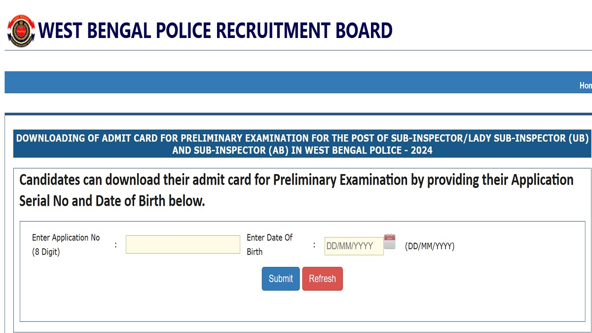 WBP SI Admit Card 2025 Out, Download WB Police SI/LSI Admit Card PDF at wbpolice.gov.in - Link Here