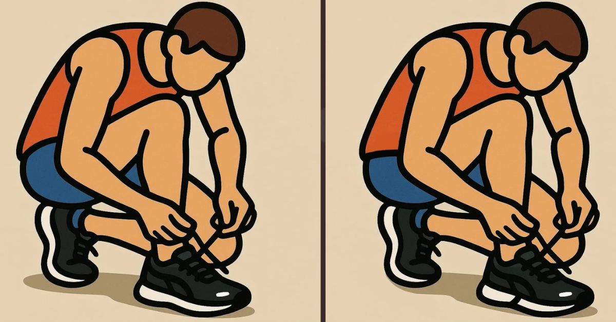 Spot the 3 Differences in Athlete Tying His Shoes Beat the 37-Second Challenge!