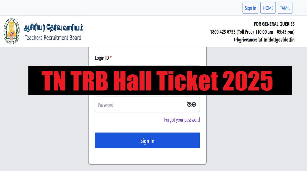 TN TRB Hall Ticket 2025 Released at trb.tn.gov.in, Download Exam Hall Ticket PDF - Link Here