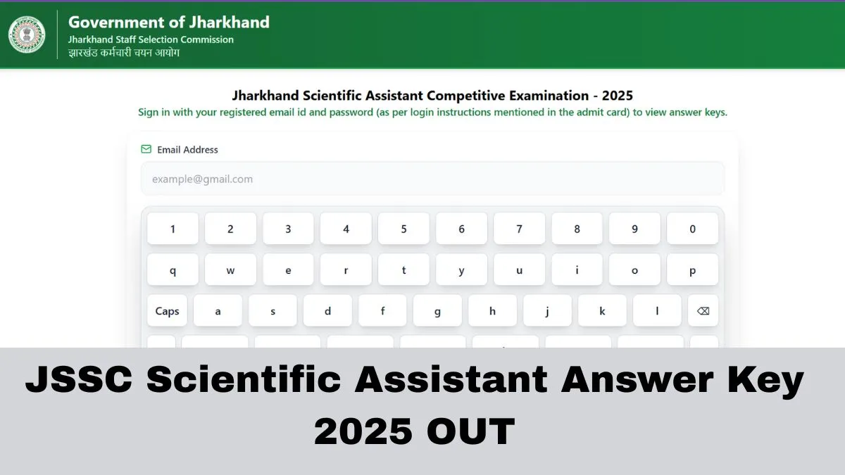 JSSC Scientific Assistant Answer Key 2025 OUT