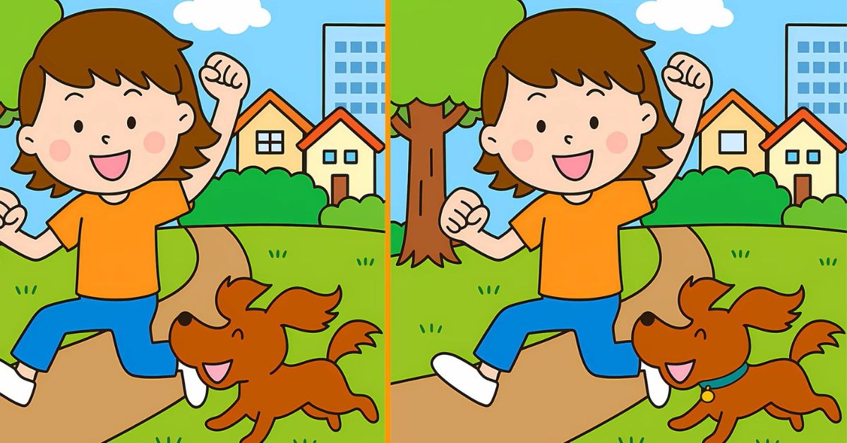 Spot the 3 Differences in Girl Running With Dog Beat the 59-Second Challenge!