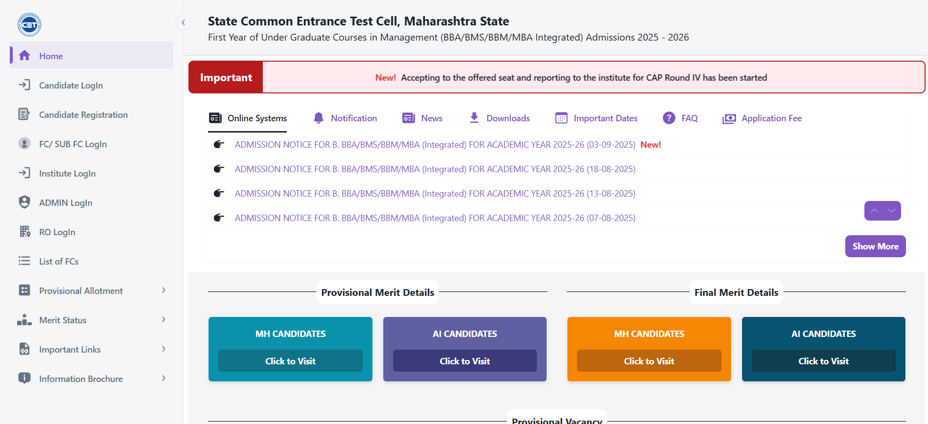 MAH BBA CET 2025: Round 4 Counselling Seat Allotment Result OUT; Direct link bba2025.mahacet.org.in