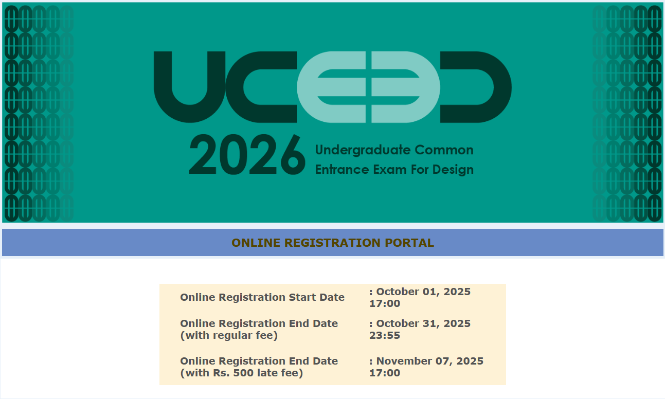 UCEED 2026 Registrations Commence, Apply at uceed.iitb.ac.in/2025; Get Direct Link Here