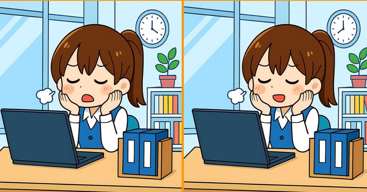 Spot the 3 Differences in Lady Working in Office Beat the 45-Second Challenge!