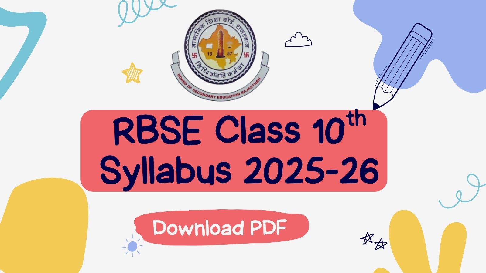 Rajasthan Board RBSE Class 10 Syllabus; Download PDF Here