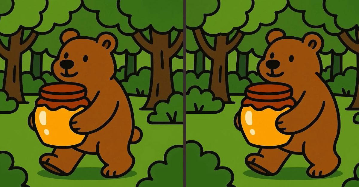 Spot the 3 Differences in Bear Carrying Pot of Honey Beat the 33-Second Challenge!