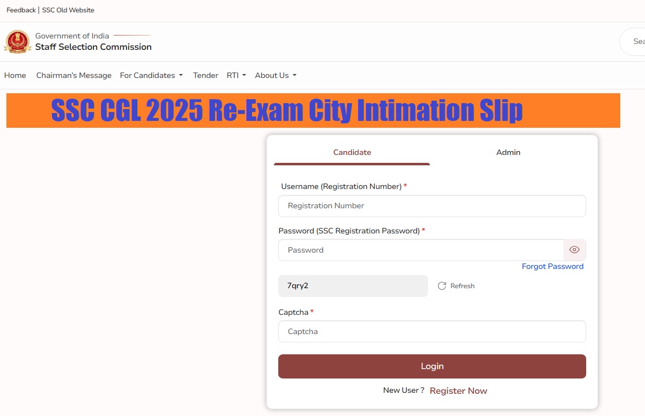SSC CGL 2025 Re-Exam City Intimation Slip Released at ssc.gov.in, Download City Slip PDF - Link Here