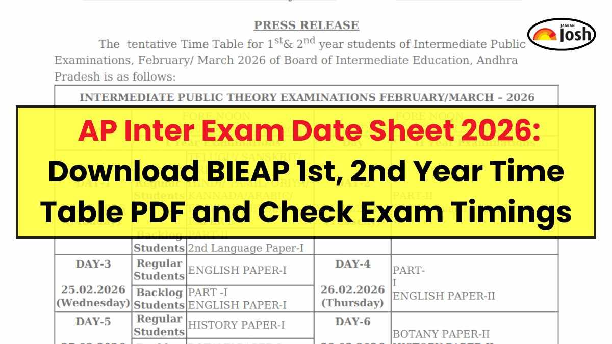 AP Inter Exam Date Sheet 2026: Download BIEAP 1st, 2nd Year Time Table PDF and Check Exam Timings