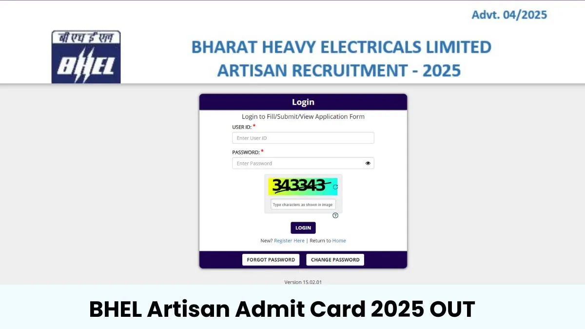 BHEL Artisan Admit Card 2025 OUT