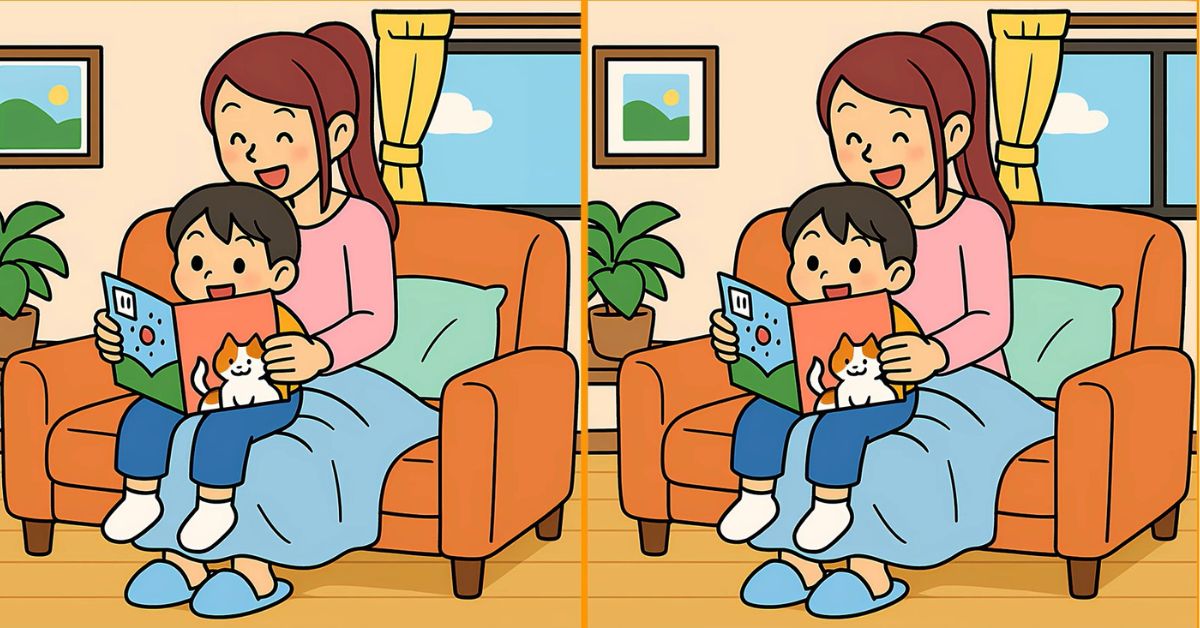 Spot the 3 Differences in Mother Reading Story to Kid Beat the 51-Second Challenge!