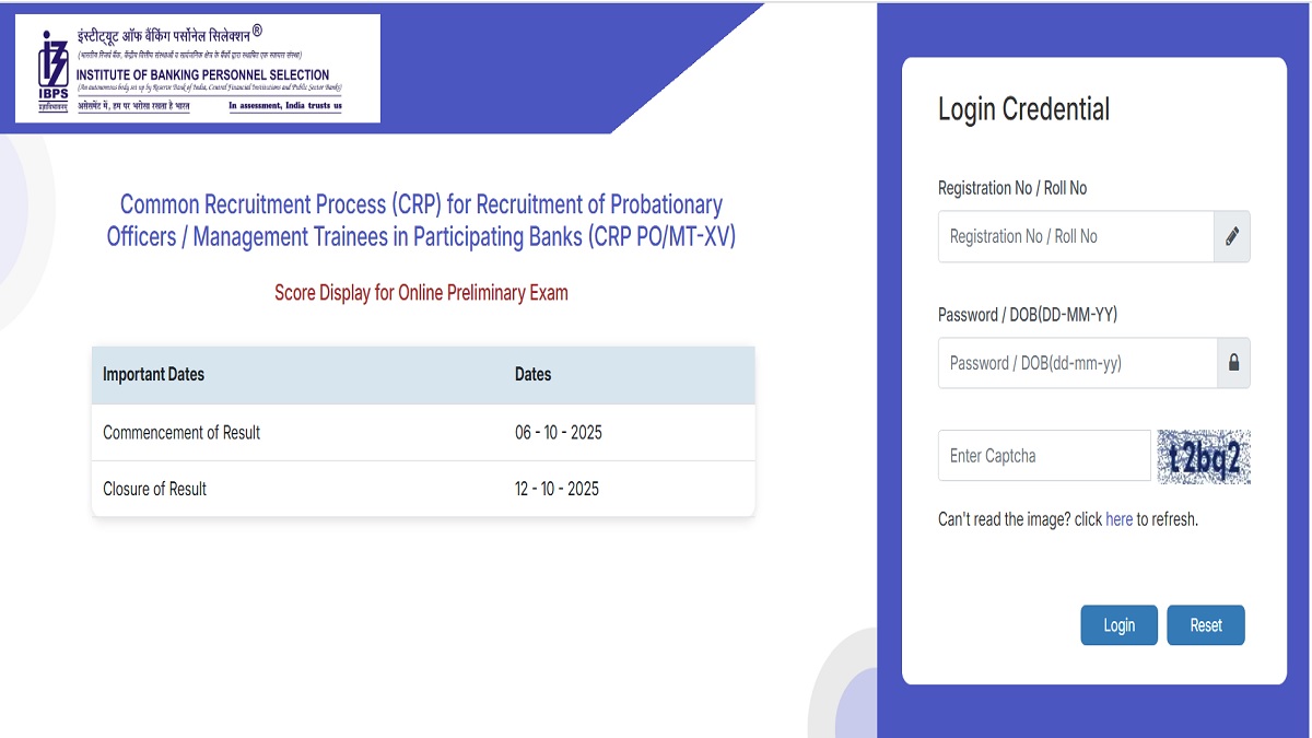 IBPS PO Score Card 2025 Out at ibps.in, Download Prelims Result and Scorecard PDF - Steps Here
