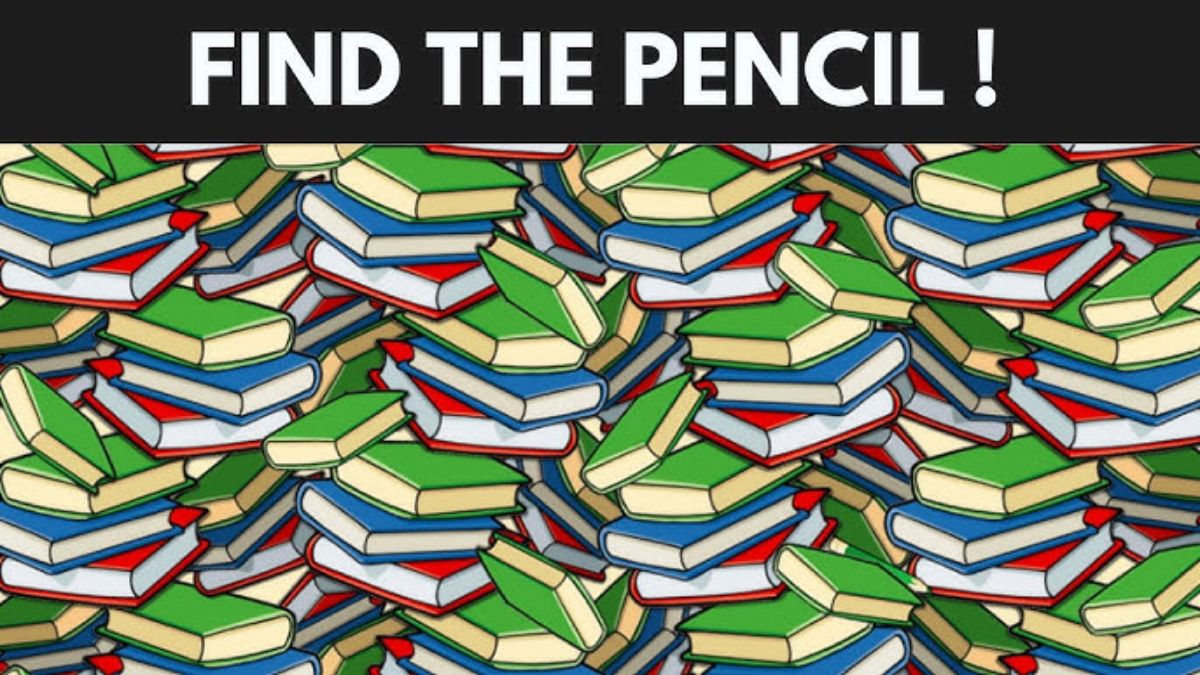 If You Possess Eyes Like A Panther Then Spot The Pencil Hidden Among Books In 7 Seconds!

