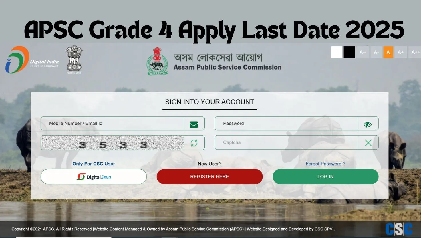 APSC Grade 4 Recruitment 2025 Last Date Today