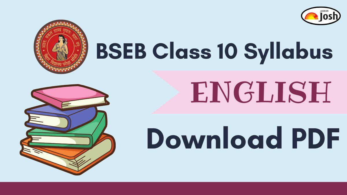 BSEB Bihar Board Class 10 English Syllabus 2025-26, Download Syllabus PDF Here
