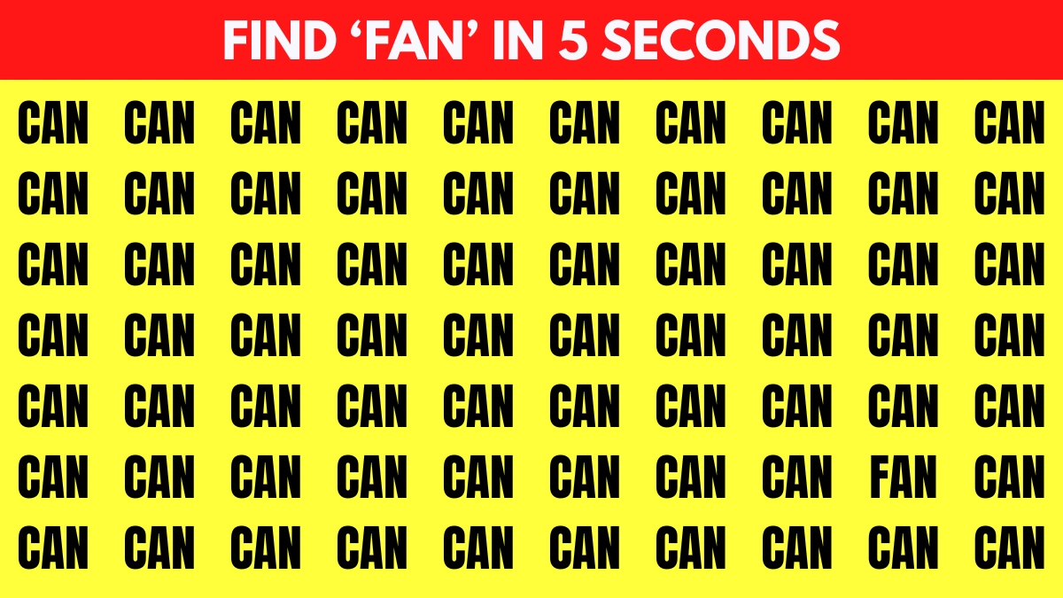 You've hawk eyes if you can find the word 'FAN' in 5 seconds!