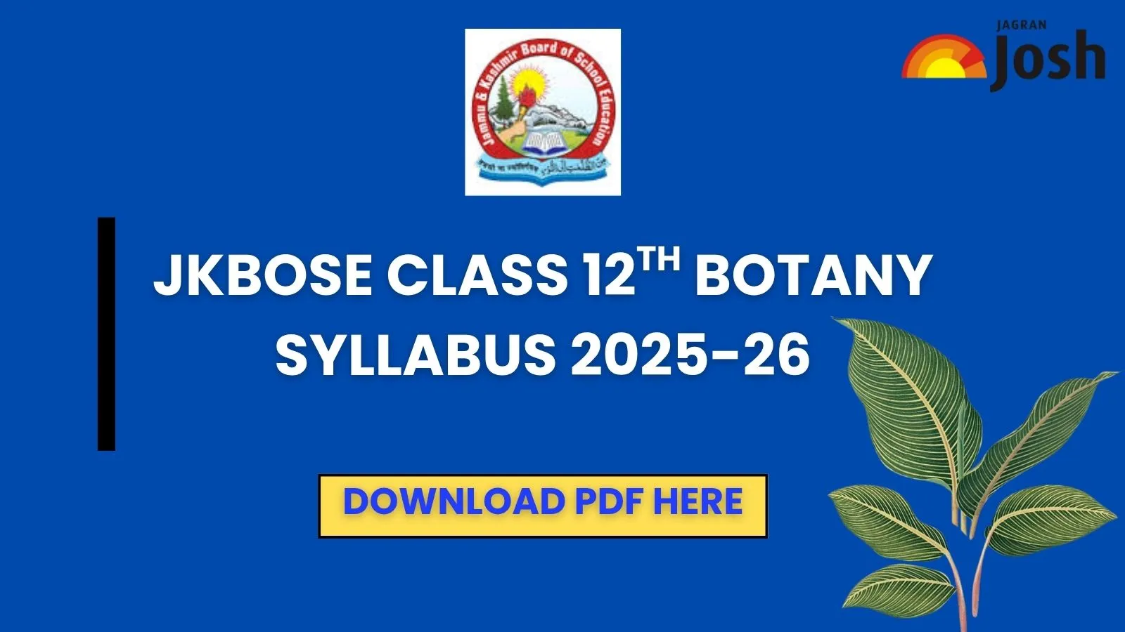 JKBOSE Class 12th Botany Syllabus 2025