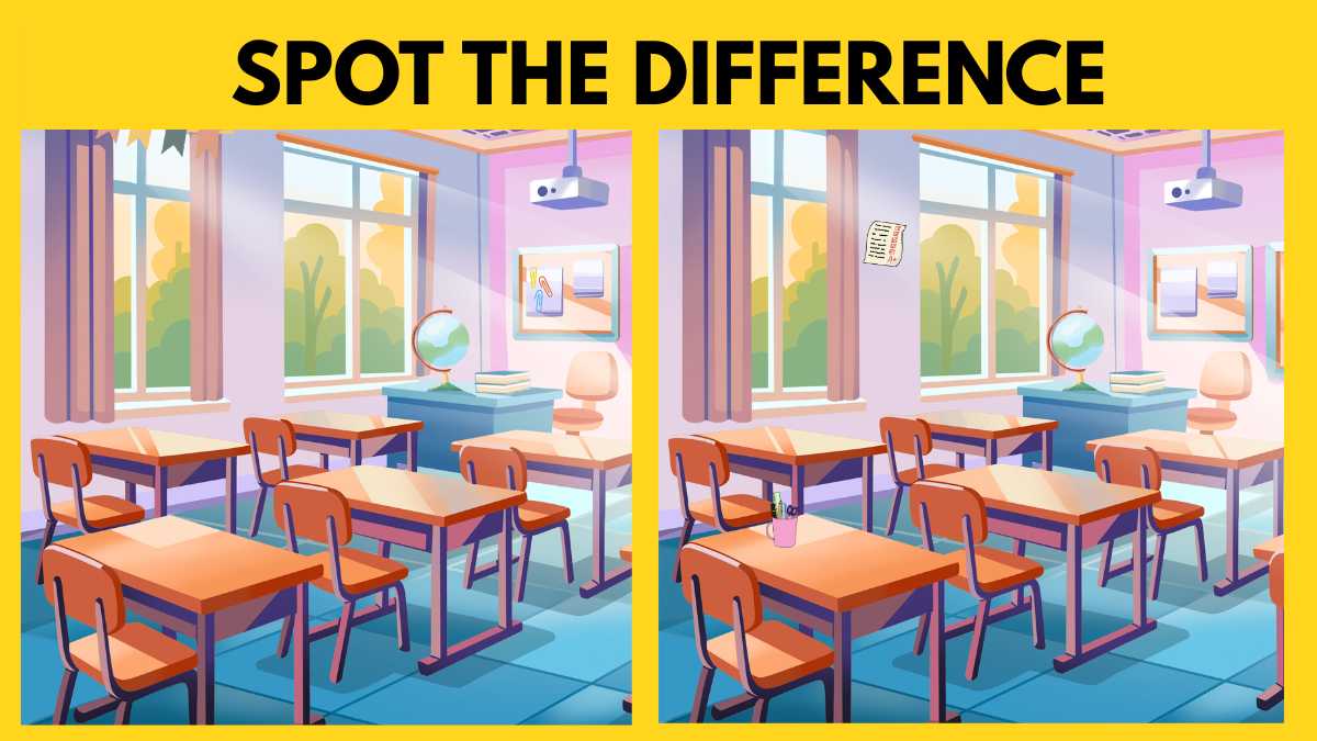 Only the Most Observant Eyes Can Spot 4 Subtle Differences in This Classroom in 12 Seconds!