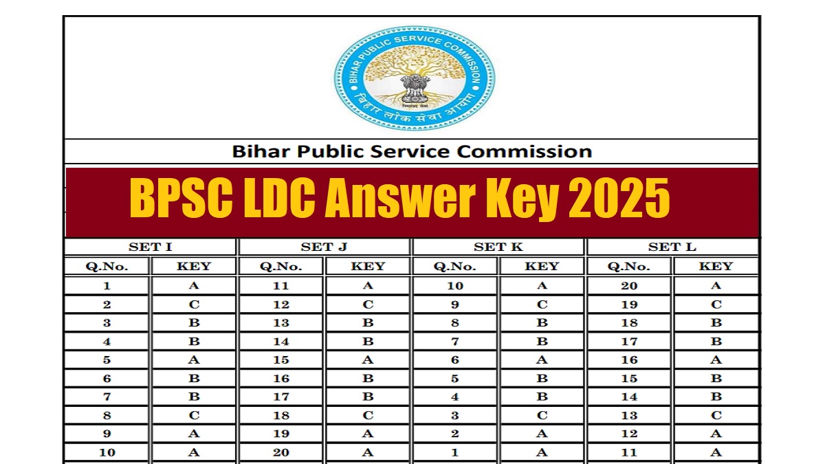 BPSC LDC Answer Key 2025 Released at bpsc.bihar.gov.in, Download Response Sheet PDF - Link Here