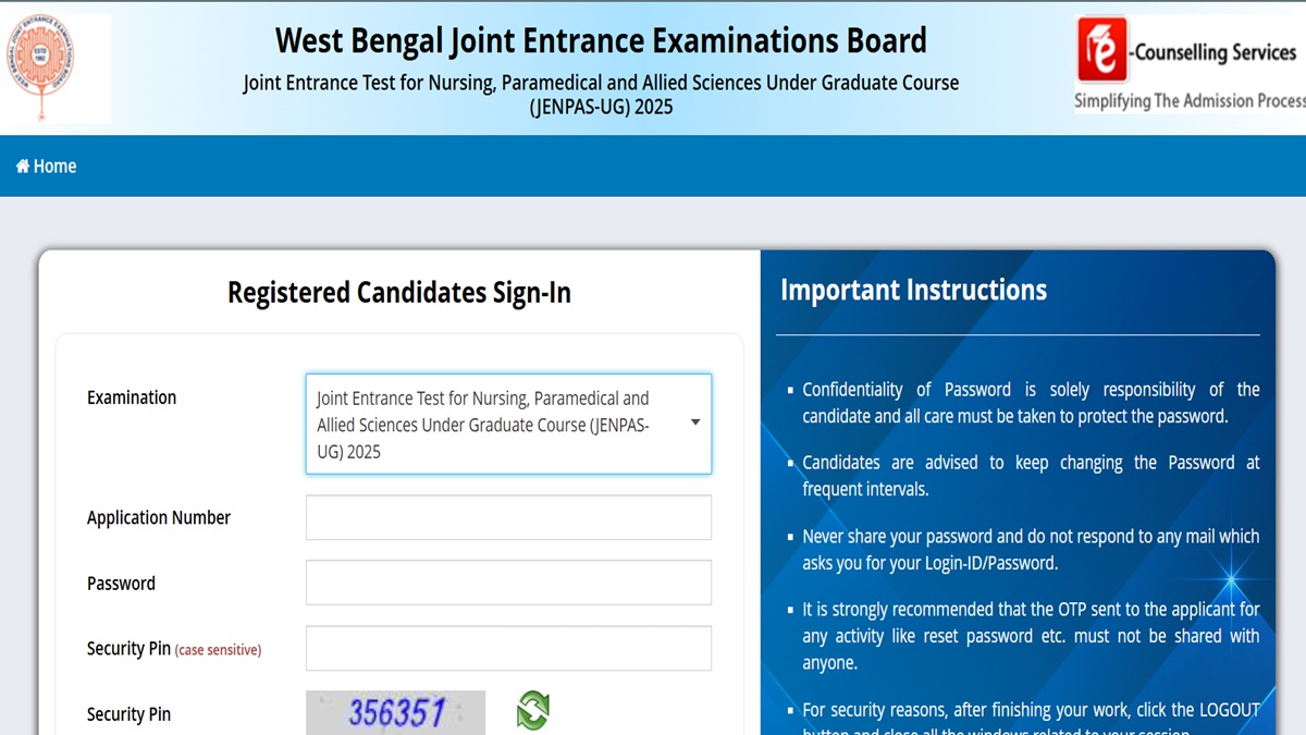 JENPAS UG 2025 Admit Card Today, Download Hall Ticket at wbjeeb.nic.in
